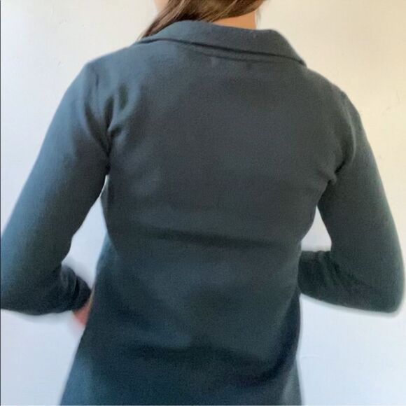 Adrienne Vittadini XL Hunter Green Button Front Knit Blazer Cardigan w/Pockets - Picture 2 of 4